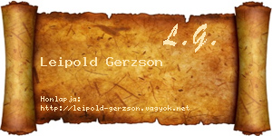 Leipold Gerzson névjegykártya